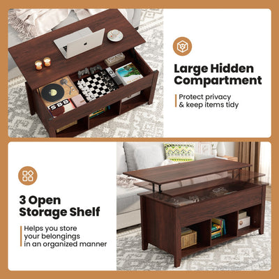 Lift Top Coffee Table with Hidden Storage Compartment