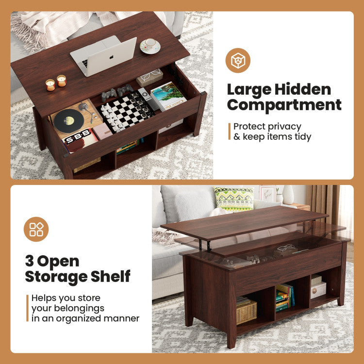 Lift Top Coffee Table with Hidden Storage Compartment