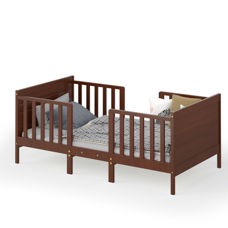 2-in-1 Convertible Toddler Bed with Guardrails