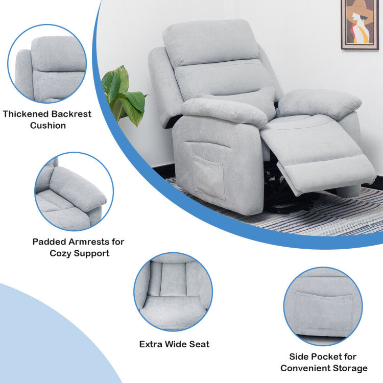 Power Lift Recliner Sofa with Side Pocket and Remote Control