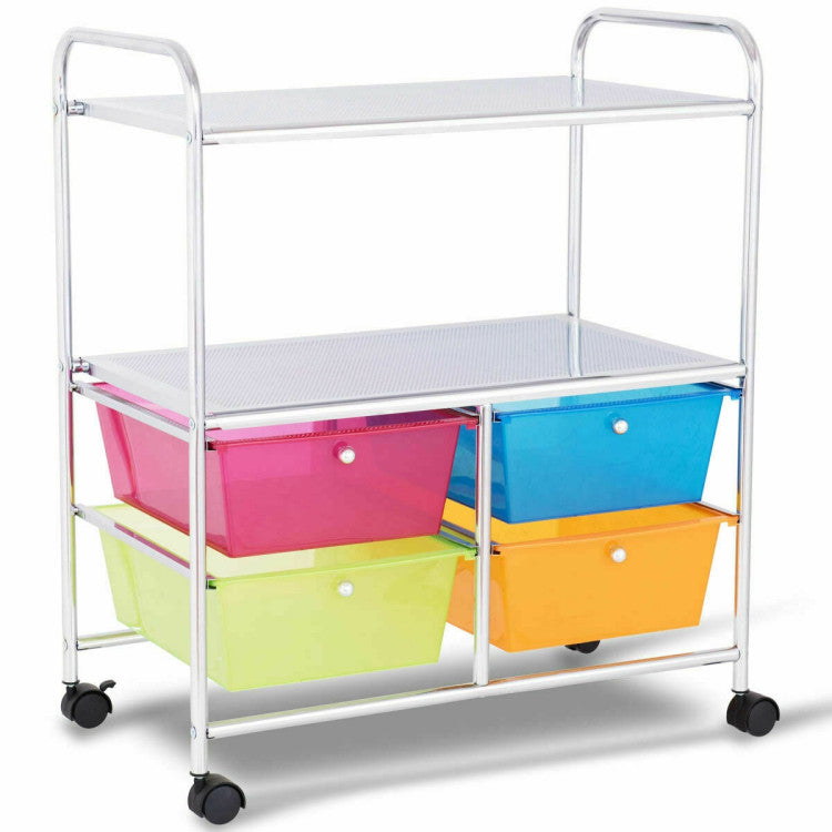 4 Drawers Shelves Rolling Storage Cart Rack