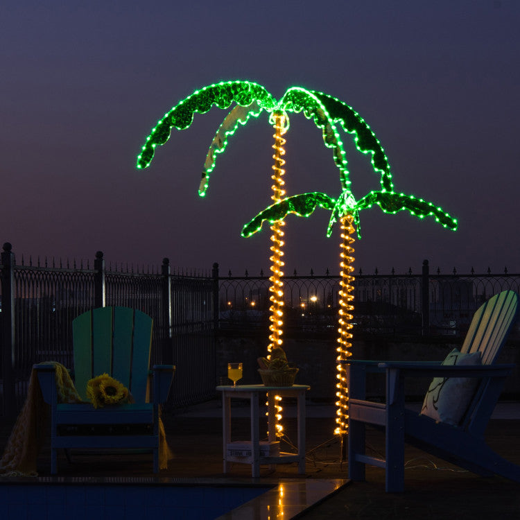 5 Feet LED Pre-lit Palm Tree Decor with Light Rope