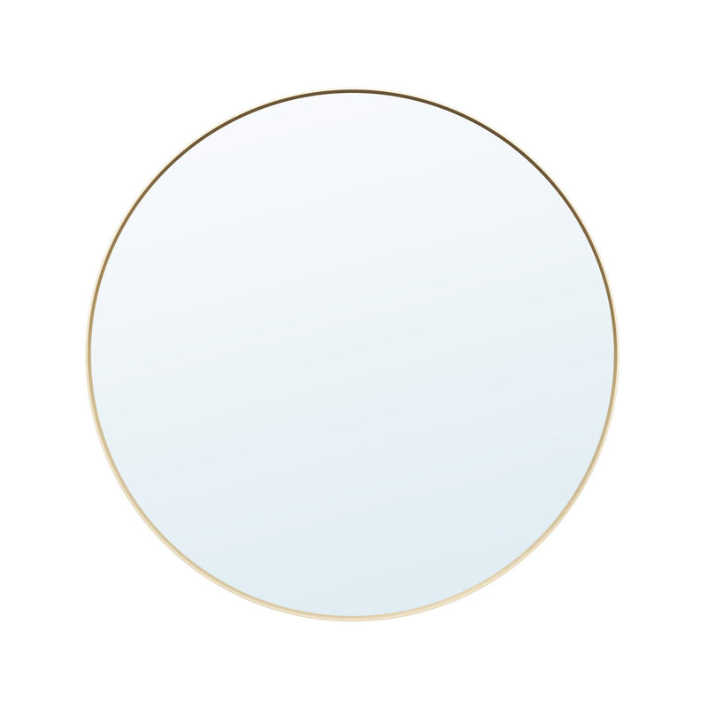 36 in. W x 36 in. H Brushed Gold Modern Bathroom Mirror Round Framed Aluminum Wall Mirror