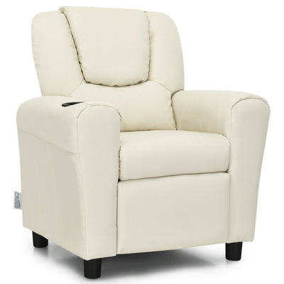 Children PU Leather Recliner Chair with Front Footrest