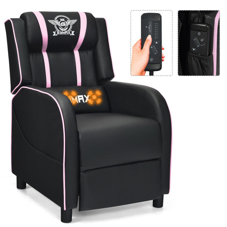 Massage Gaming Recliner PU Leather Chair with Footrest