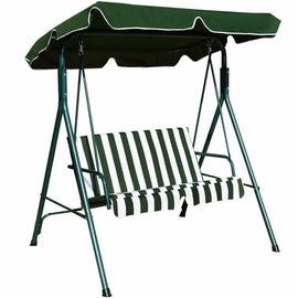 2 Person Weather Resistant Canopy Swing for Porch Garden Backyard Lawn Green