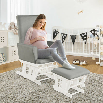 Baby Nursery Relax Rocker Rocking Chair Glider and Ottoman Cushion Set