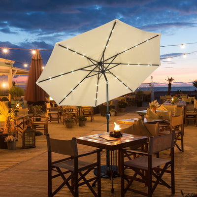 10 Feet Outdoor Patio umbrella with Bright Solar LED Lights