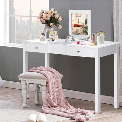 Vanity Dressing Table with Flip-top Mirror and 2 Drawers