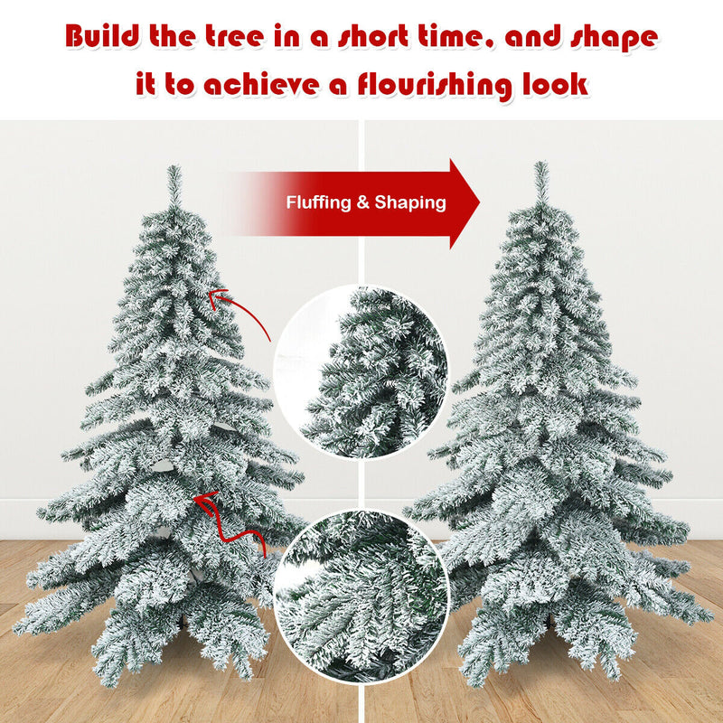 6 Feet Snow Flocked Artificial PVC Christmas Tree