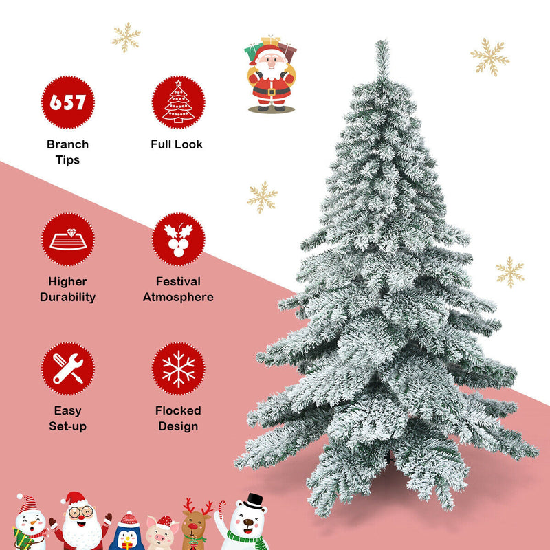 6 Feet Snow Flocked Artificial PVC Christmas Tree