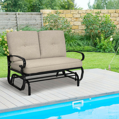 2 Pieces Patio Swing Single Glider Chair Rocking Seating