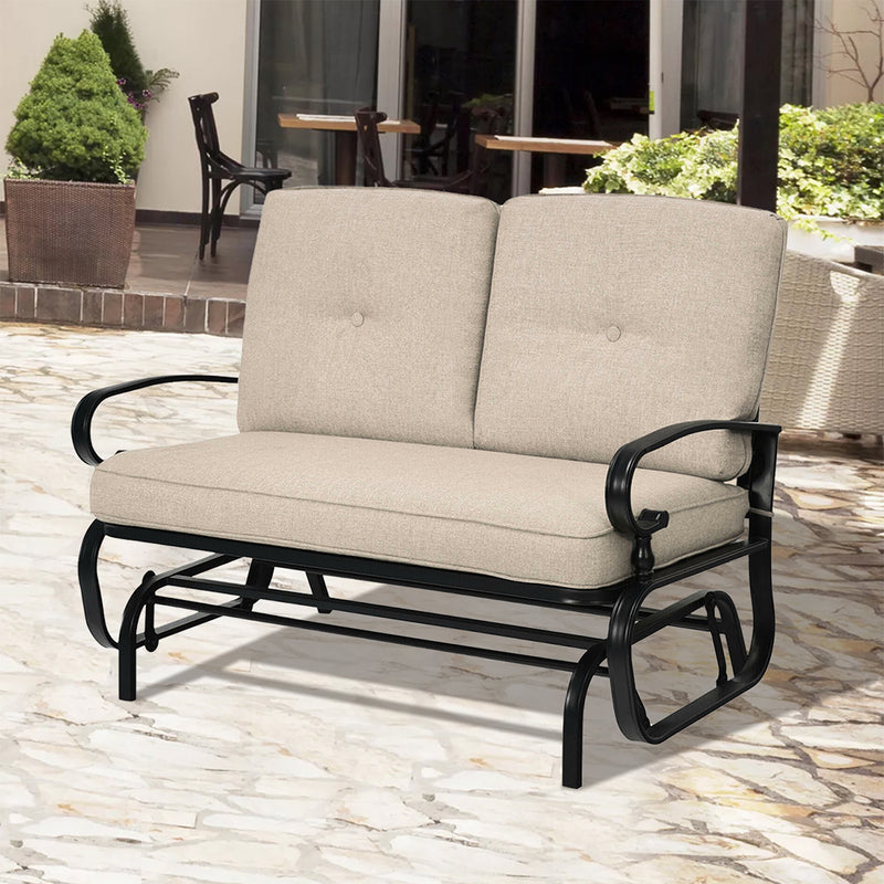 2 Pieces Patio Swing Single Glider Chair Rocking Seating