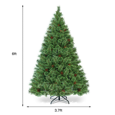 6 Feet Pre-Lit PVC Artificial Carolina Pine Tree with LED Lights