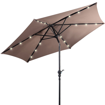 9' Patio LED Solar Umbrella with Crank