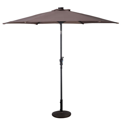 9' Patio LED Solar Umbrella with Crank