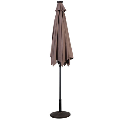 9' Patio LED Solar Umbrella with Crank