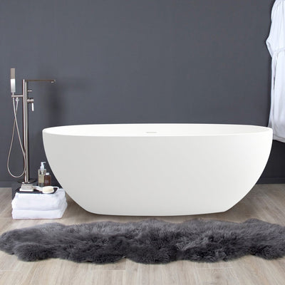 55inch/61inch/65inch Stone Resin Solid Surface Flatbottom Free-Standing Bathtub