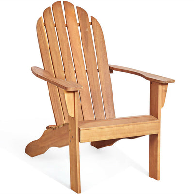 Acacia Wood Outdoor Adirondack Chair with Ergonomic Design