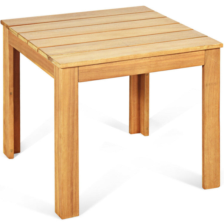 Solid Wooden Square End Table Patio Chair