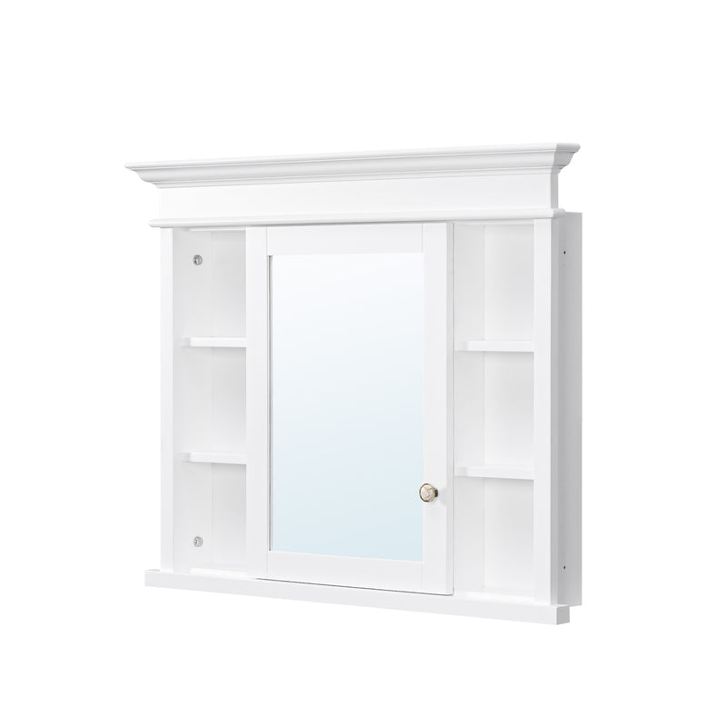 40 in.W x 32 in.H Recessed Bathroom Medicine Cabinet with Mirror in White