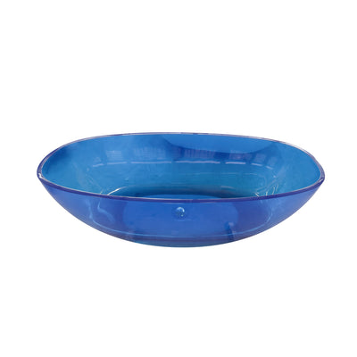 64inch Resin Transparent Blue Oval Shape Freestanding Soaking Bathtub