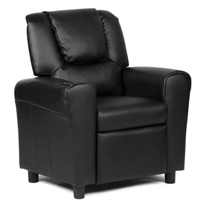 Children PU Leather Recliner Chair with Front Footrest