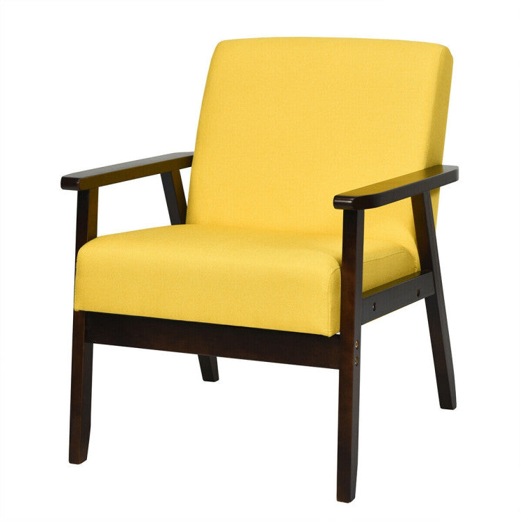 Mid-Century Retro Fabric Accent Armchair for Living Room