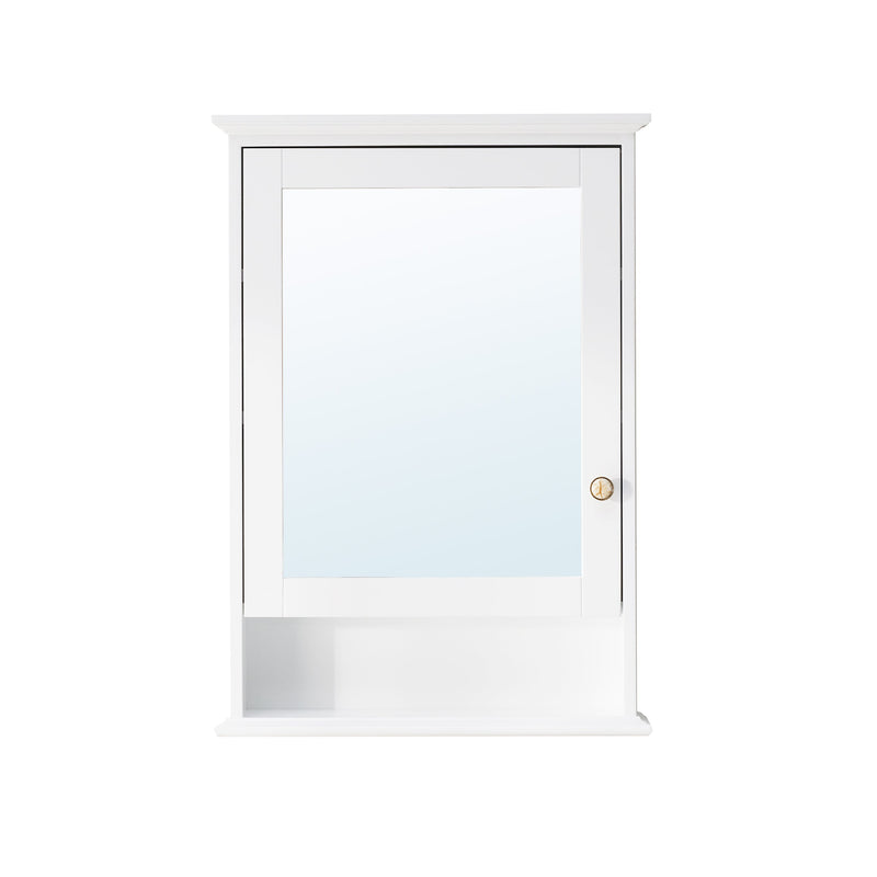 24 in.W x 34 in.H Surface-Mount Bathroom Medicine Cabinet with Mirror in White