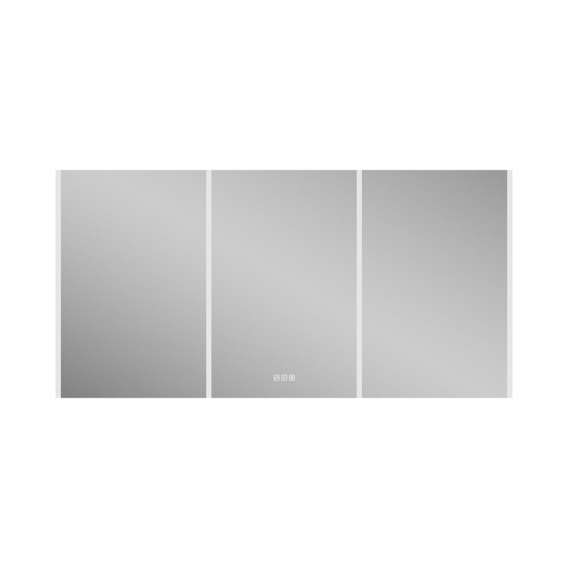 60 in. x 30 in.  Lighted LED Fog Free Surface Mount Silver Mirrored Soft Close Medicine Cabinet