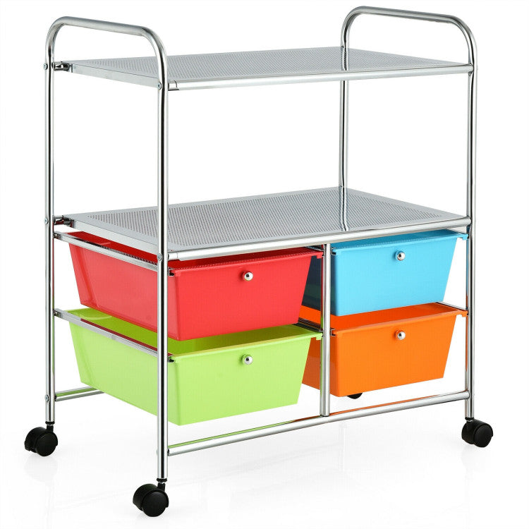 4 Drawers Shelves Rolling Storage Cart Rack