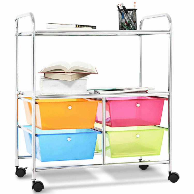 4 Drawers Shelves Rolling Storage Cart Rack