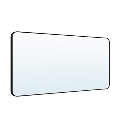 60-in W x 28-in H Black Rectangular Framed Bathroom Vanity Mirror