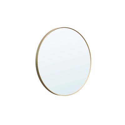 28 in. W x 28 in. H Brushed Gold Modern Bathroom Mirror Round Framed Aluminum Wall Mirror