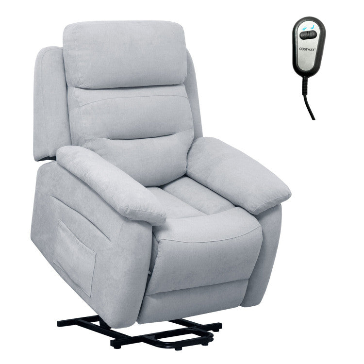 Power Lift Recliner Sofa with Side Pocket and Remote Control