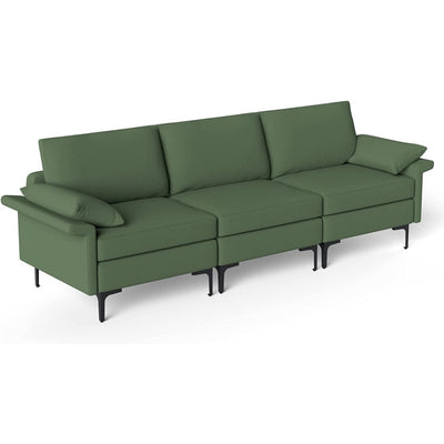 Large 3-Seat Sofa Sectional with Metal Legs for 3-4 people