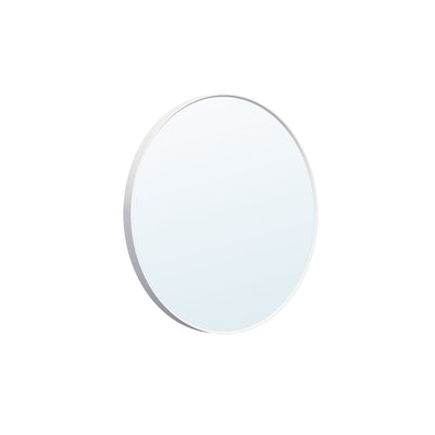 28 in. W x 28 in. H White Modern Bathroom Mirror Round Framed Aluminum Wall Mirror