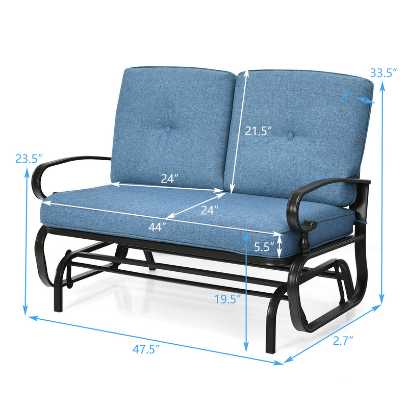 2 Pieces Patio Swing Single Glider Chair Rocking Seating