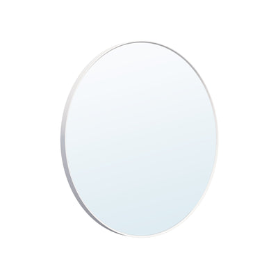 36 in. W x 36 in. H White Modern Bathroom Mirror Round Framed Aluminum Wall Mirror