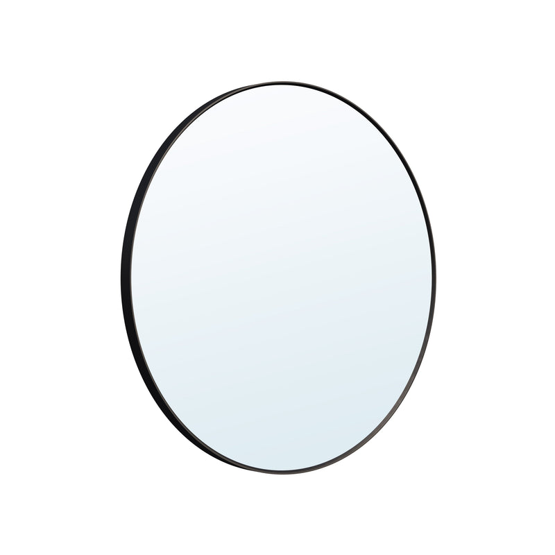 36 in. W x 36 in. H Black Modern Bathroom Mirror Round Framed Aluminum Wall Mirror