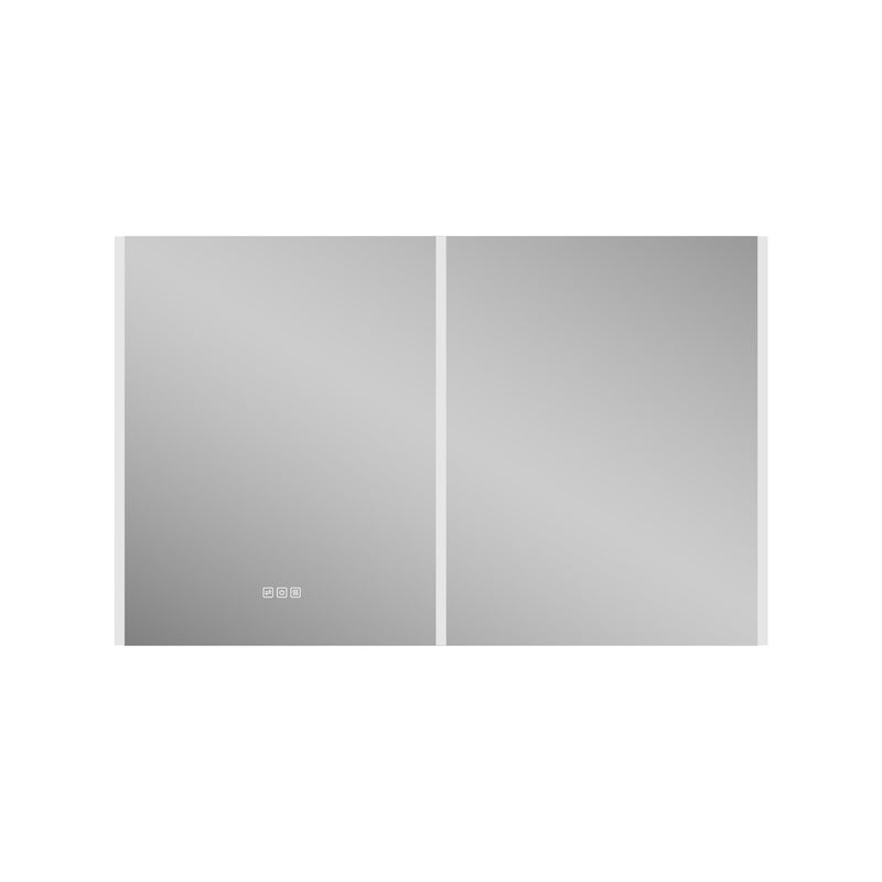 48 in. x 30 in.  Lighted LED Fog Free Surface Mount Silver Mirrored Soft Close Medicine Cabinet