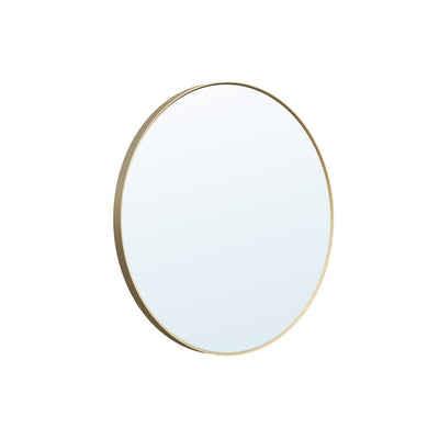 32 in. W x 32 in. H Brushed Gold Modern Bathroom Mirror Round Framed Aluminum Wall Mirror