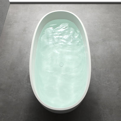 55inch/61inch/65inch Stone Resin Solid Surface Flatbottom Free-Standing Bathtub