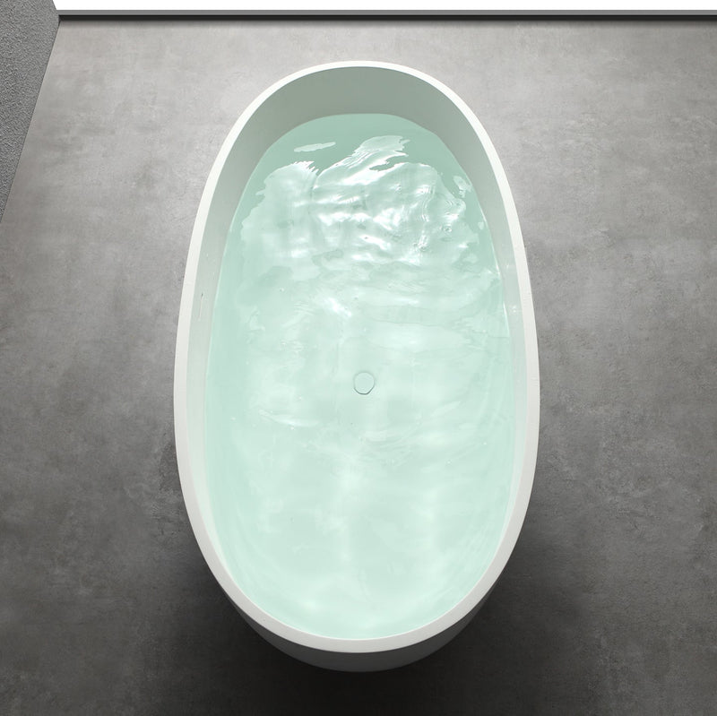 55inch/61inch/65inch Stone Resin Solid Surface Flatbottom Free-Standing Bathtub