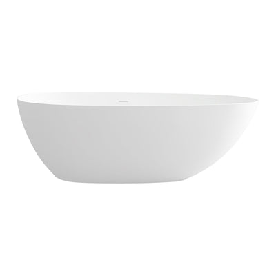 59inch/67inch/71inch Stone Resin Solid Surface Matte Flatbottom Freestanding Bathtub in White