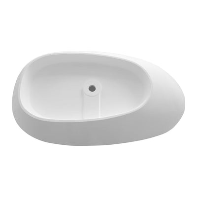 59inch/67inch/71inch Stone Resin Solid Surface Matte Flatbottom Freestanding Bathtub in White