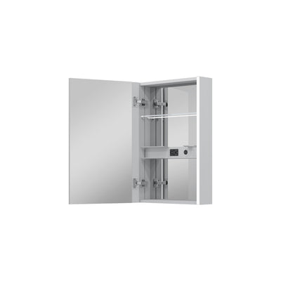 20 in. x 30 in.  Lighted LED Fog Free Surface Mount Silver Mirrored Soft Close Left Medicine Cabinet