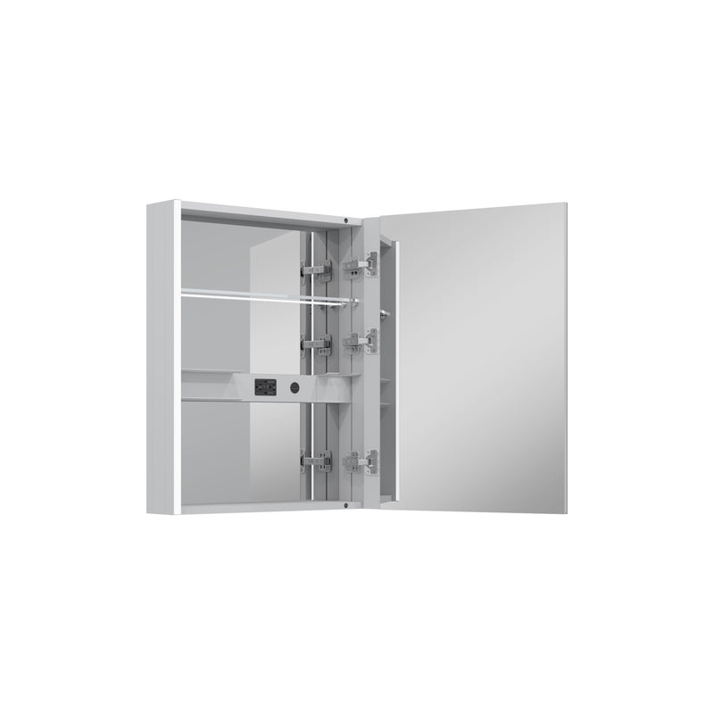 24 in. x 30 in.  Lighted LED Fog Free Surface Mount Silver Mirrored Soft Close Right Medicine Cabinet