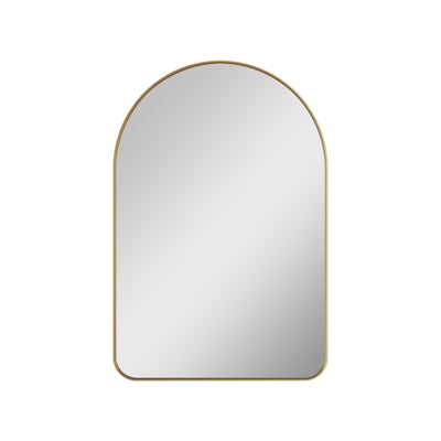 24 in. W x 36 in. H Arched Aluminum Framed Wall Bathroom Vanity Mirror in Brushed Gold