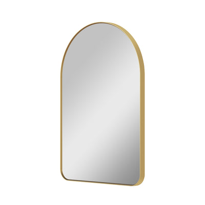 24 in. W x 36 in. H Arched Aluminum Framed Wall Bathroom Vanity Mirror in Brushed Gold